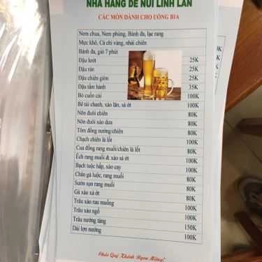 Thực đơn- Nhà Hàng Dê Núi Linh Lan