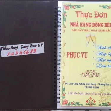 Thực đơn- Nhà Hàng Đông Béo - Đặc Sản Trâu Giật Kinh Bắc