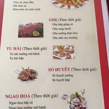 Thực đơn- Nhà Hàng Thu Hà - Cá Sông & Gà Đồi