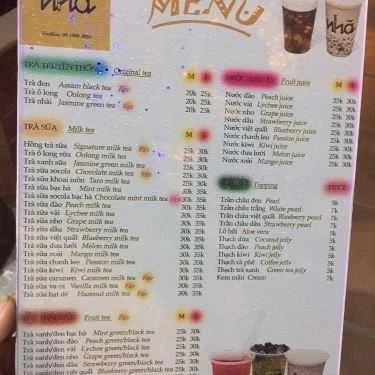 Thực đơn- Cafe Nhã Tea
