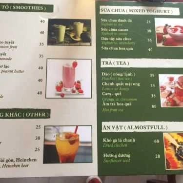 Thực đơn- Nhạc Rừng Cafe