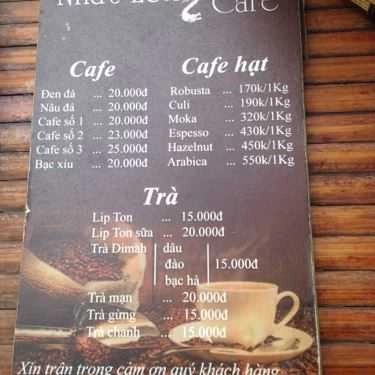 Thực đơn- Nhất Long Cafe