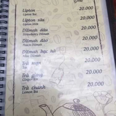 Thực đơn- Nhất Long Cafe - Tô Hiệu
