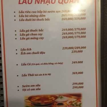Thực đơn- Quán Nhậu Nhậu Quán 192 - Thái Thịnh