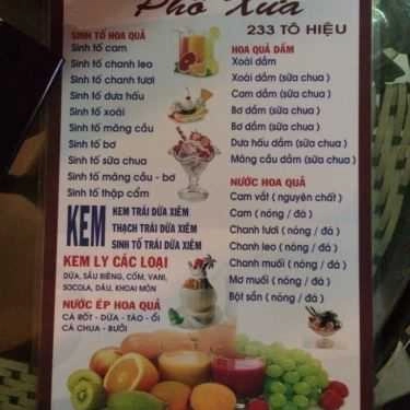 Thực đơn- Nhớ Phố Xưa Cafe