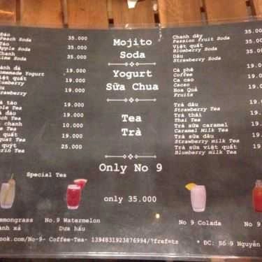 Thực đơn- No 9 Coffee & Tea