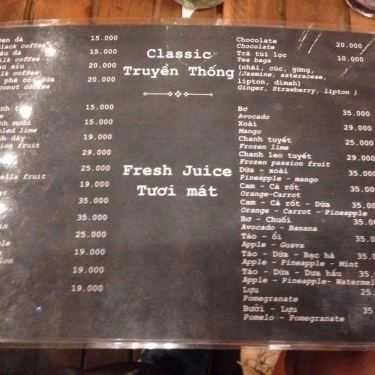 Thực đơn- No 9 Coffee & Tea
