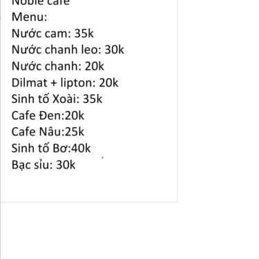 Tổng hợp- Noble Cafe