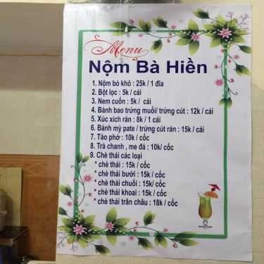 Thực đơn- Ăn vặt Nộm Bà Hiền