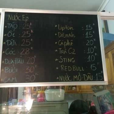 Thực đơn- Cafe Nước Ép Hoa Quả - Hàng Bún