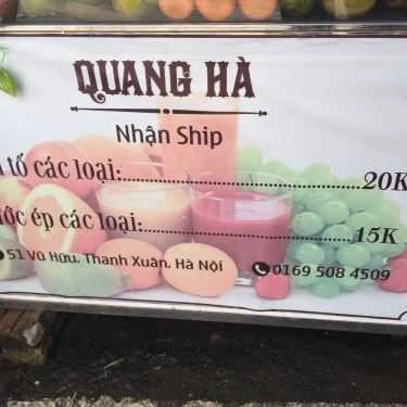 Thực đơn- Cafe Quang Hà - Sinh Tố & Nước Ép