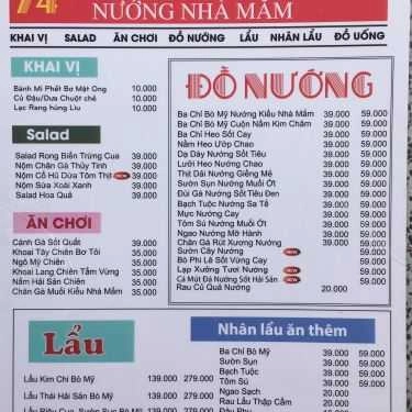 Thực đơn- Nhà Hàng Nướng Nhà Mắm - Lẩu & Nướng