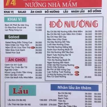 Thực đơn- Nhà Hàng Nướng Nhà Mắm - Lẩu & Nướng