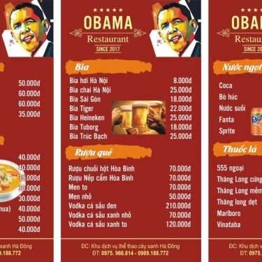 Thực đơn- Nhà Hàng Obama - Hải Sản Tươi Sống