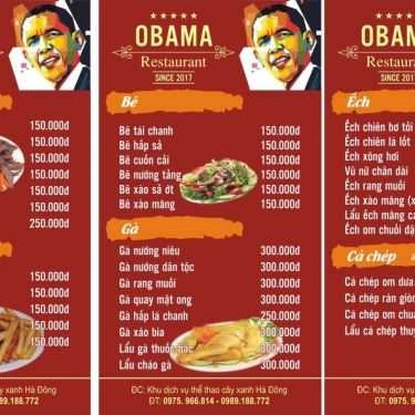 Thực đơn- Nhà Hàng Obama - Hải Sản Tươi Sống