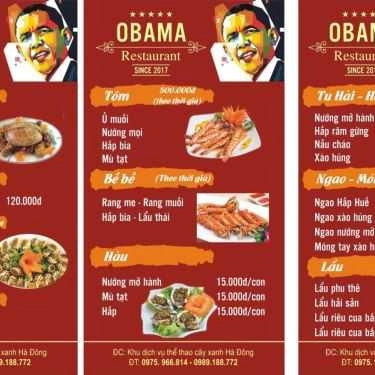 Thực đơn- Nhà Hàng Obama - Hải Sản Tươi Sống