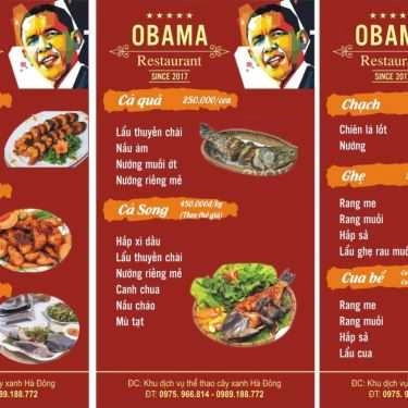 Thực đơn- Nhà Hàng Obama - Hải Sản Tươi Sống