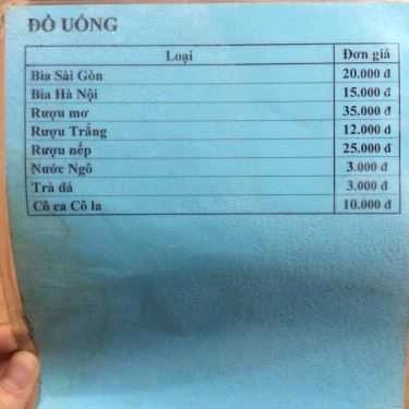 Thực đơn- Ăn vặt Ốc Luộc - Ngõ Xưởng Phim