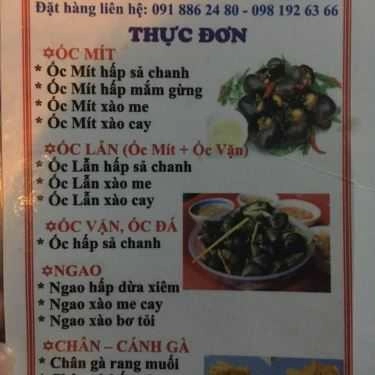 Thực đơn- Ăn vặt Ốc Miền Trung - Quan Nhân