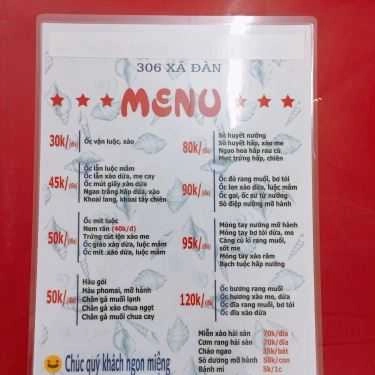 Thực đơn- Ăn vặt Ốc Ngon Tú Béo