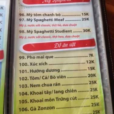 Thực đơn- Oh La La Cafe - Lê Lai