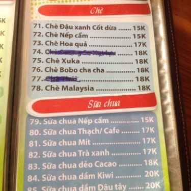 Thực đơn- Oh La La Cafe - Lê Lai