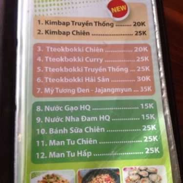 Thực đơn- Oh La La Cafe - Lê Lai