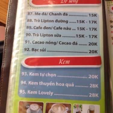Thực đơn- Oh La La Cafe - Lê Lai