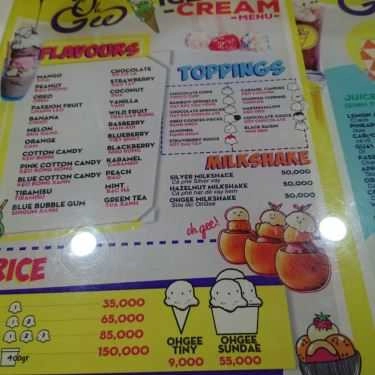 Thực đơn- Cafe OhGee Gelato -  Vincom Center Nguyễn Chí Thanh