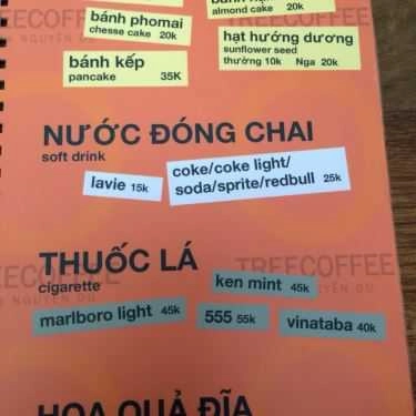 Thực đơn- Ohi Tree & Coffee - Nguyễn Du