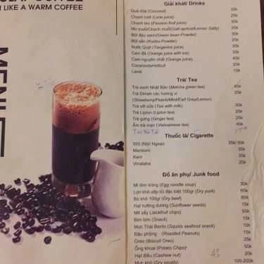 Thực đơn- Olaf Cafe - Nguyễn Đình Thi