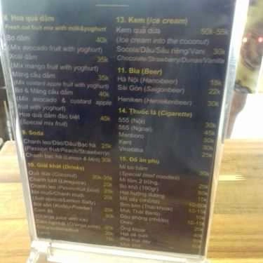 Thực đơn- Olaf Coffee - Trúc Bạch