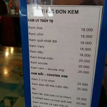 Thực đơn- Olympia Cafe - Lê Văn Hiến