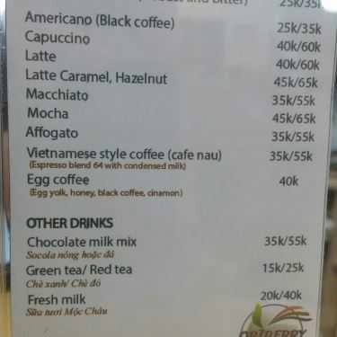 Thực đơn- Oriberry Coffee - Ấu Triệu