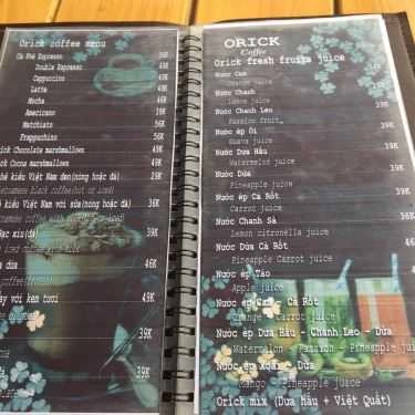 Thực đơn- ORICK Coffee