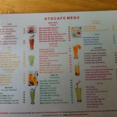 Thực đơn- OTO Cafe 2 - Hoàng Quốc Việt