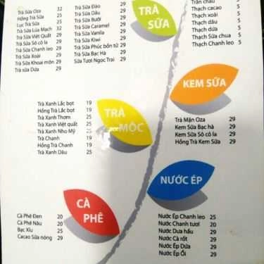 Thực đơn- Cafe Trà Sữa Oza Tea - Ngụy Như Kom Tum