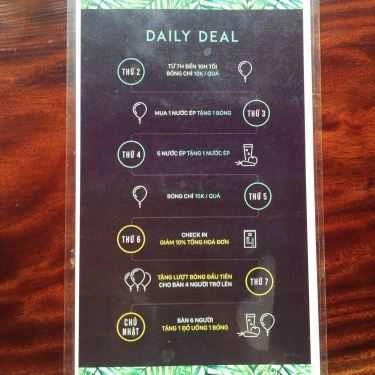 Thực đơn- Cafe Palm House - Juice Bar