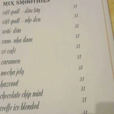 Thực đơn- Cafe Pan Cream & Drinks