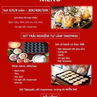 Thực đơn- Ăn vặt Papatako - Bánh Bạch Tuộc Nhật Bản