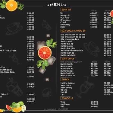 Thực đơn- Paris Gate Cafe