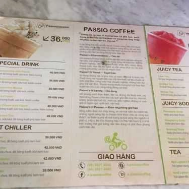 Thực đơn- Passio Coffee - Lạc Long Quân