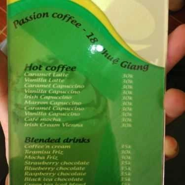 Thực đơn- Passion Coffee Take Away - Nhuệ Giang