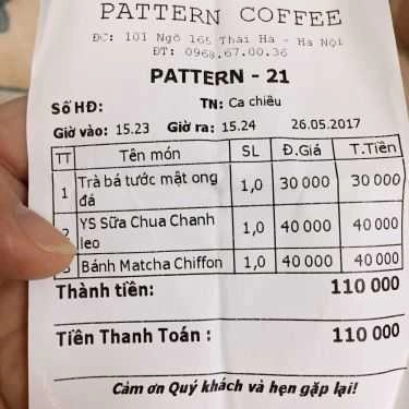 Tổng hợp- Pattern Coffee - Thái Hà