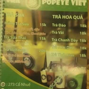 Thực đơn- Popeye Viet - Coffee & Drink