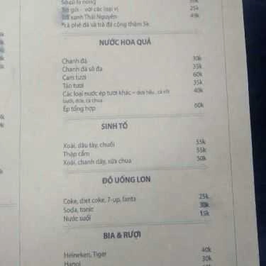 Thực đơn- Qbik Cafe - Nguyễn Công Hoan