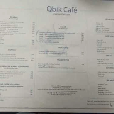 Thực đơn- Qbik Cafe - Nguyễn Công Hoan
