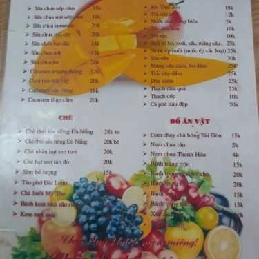 Thực đơn- Quả Quán - Dừa Xiêm & Đồ Ăn Vặt