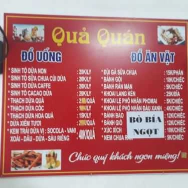 Thực đơn- Quả Quán - Dừa Xiêm & Đồ Ăn Vặt