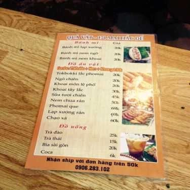 Thực đơn- Cafe Ngáo's Quà Vặt